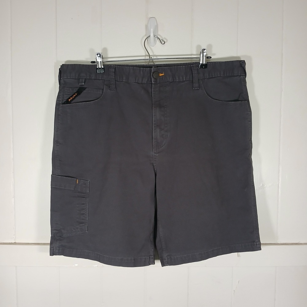 Ariat Rebar M4 Relaxed Tough Shorts Mens 40 Grey Utility Workwear 10030271